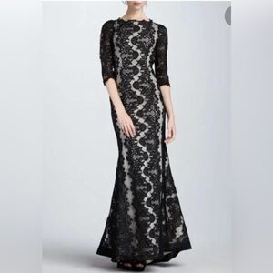 Alice and Olivia Jae Lace Open back gown